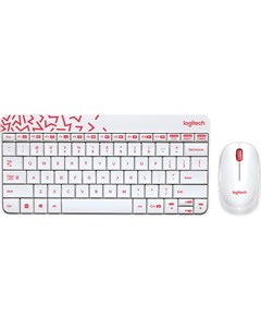 Клавиатура мышь Wireless Combo MK240 White Red Logitech