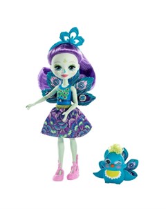 Кукла Enchantimals с любимой зверюшкой DVH87 FXM74 Пэттер Пикок Mattel
