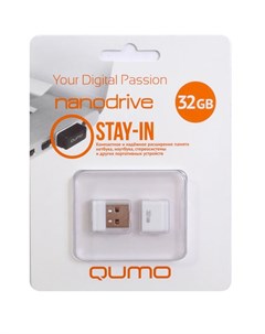 USB Flash накопитель 32GB Nano QM32GUD NANO W USB 2 0 белый Qumo
