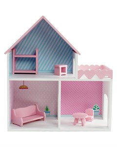 Кукольный домик Пломбир с интерьером и мебелью для кукол до 15 см 45x50x20 см ДК001П 1 Коняша