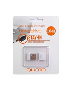USB Flash накопитель 16GB Nano QM16GUD NANO W USB 2 0 белый Qumo