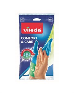 Перчатки Comfort Care с кремом для чувствительной кожи размер S Vileda