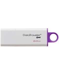 USB Flash накопитель 64GB DataTraveler Generation 4 DTIG4 64GB USB 3 0 Бело фиолетовый Kingston