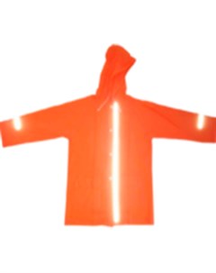Дождевик ПВХ III поколения со светоотражателями ярко оранжевый Размер M Светлячок