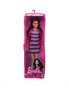 Кукла Barbie Игра с модой FBR37 GYB02 брюнетка полосатое платье Mattel