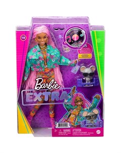Кукла Barbie Экстра Кукла с розовыми косичками GXF09 Mattel