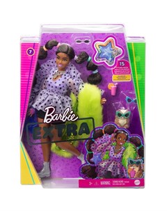 Кукла Barbie Экстра Кукла с переплетенными резинками хвостиками GXF10 Mattel