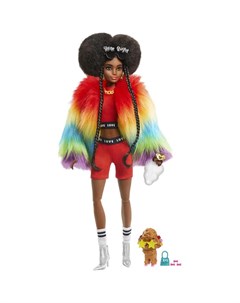 Кукла Barbie Экстра Кукла в радужном пальто GVR04 Mattel