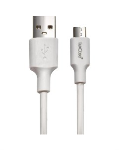 Кабель USB MicroUSB 1m белый QY PM3 PVC Luxcase