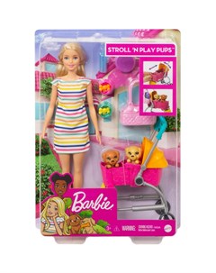 Barbie Барби с щенком в коляске GHV92 Mattel