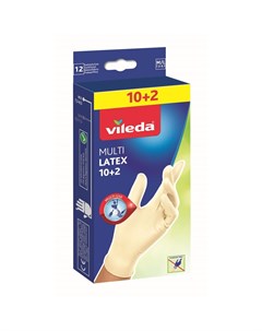 Перчатки Multi Latex одноразовые 10 2 шт размер M L Vileda