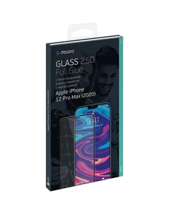 Защитное стекло для Apple iPhone 12 Pro Max 2 5D Full Glue с черной рамкой Deppa