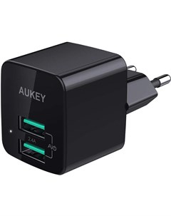 Сетевое зарядное устройство Travel Charger PA U32 12W 2xUSB A черное Aukey