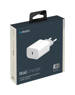 Сетевое зарядное устройство Power Delivery 30Вт USB Type C белый 11378 Deppa