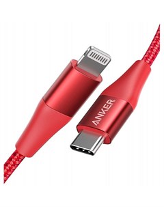 Кабель для Apple USB C Lightning PowerLine II 0 9м красный Anker