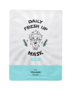 Успокаивающая тканевая маска с экстрактом чайного дерева Daily Fresh Up Mask Tea Tree 20 г Village 11 factory