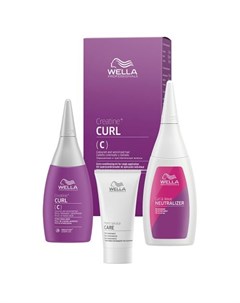 Creatine Curl Набор перманентной завивки для окрашенных и чувствительных волос Лосьон 75 мл Фиксатор Wella professionals