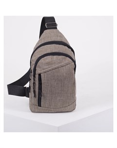 Сумка рюкзак на одной лямке 2 отдела на молниях наружный карман цвет бежевый Зфтс
