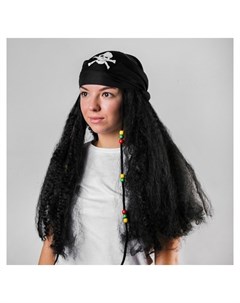 Карнавальный парик Пират бандана с длинными волосами 110 г Nnb