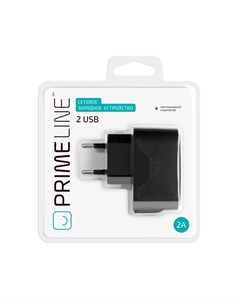 Сетевое зарядное устройство 2 USB 2 1A черное 2311 Prime line