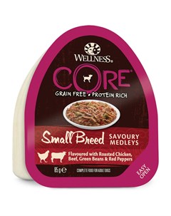 Влажный корм для собак Small Breed Аппетитное Попурри Из Курочки и Говядины Запеченных с Зеленой Фас Wellness core