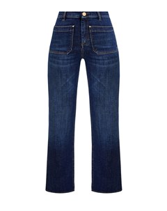 Расклешенные джинсы с макро карманами и литой символикой Lorena antoniazzi