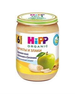 Каша organic зерновая безмолочная с яблоками и бананами 190гр Hipp