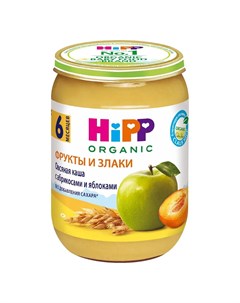 Каша organic овсяная безмолочная с абрикосами и яблоками 190гр Hipp