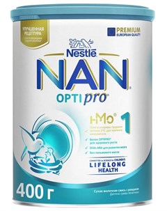 1 Optipro Сухая молочная смесь для роста иммунитета и развития мозга с рождения 400гр Nan