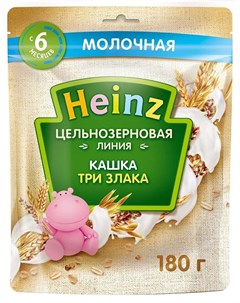 Каша цельнозерновая 3 злака с молоком пауч 180гр Heinz