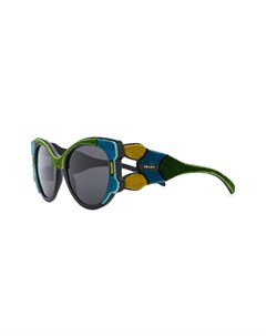 Prada eyewear объемные солнцезащитные очки в бархатной оправе один размер разноцветный Prada eyewear