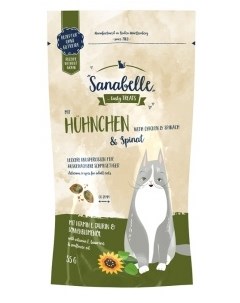 Лакомство для кошек Snack с курицей и шпинатом 0 055 кг Sanabelle