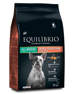 Корм сухой корм для взрослых собак с лососем для здоровой кожи и чувствительного пищеварения 12 кг Equilibrio