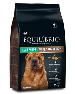 Корм сухой корм для взрослых собак с ягненком для здоровой кожи и чувствительного пищеварения 12 кг Equilibrio