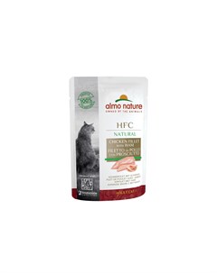 HFC Natural паучи мяса для кошек Куриное филе с ветчиной 55 г Almo nature консервы