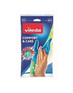 Перчатки Комфорт с кремом для чувствительной кожи рук Vileda