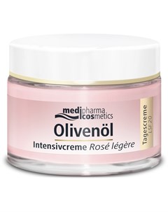 Легкий дневной крем интенсив для лица Роза LSF 20 50 мл Olivenol Medipharma cosmetics
