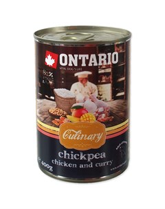 Консервы для собак Карри с курицей и нутом 800 г Ontario