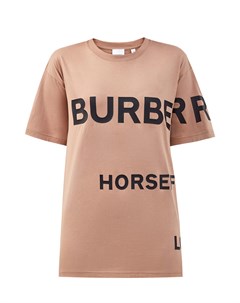 Хлопковая футболка oversize с контрастным принтом Horseferry Burberry