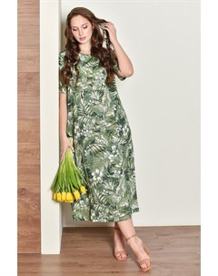 Жен платье Флора Зеленый р 52 Оптима трикотаж