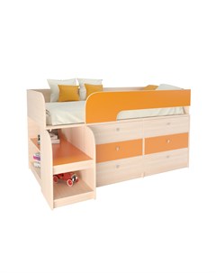 Кровать чердак астра 9 3 дуб молочный оранжевый оранжевый 163 2x99x90 см Рв-мебель