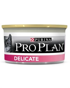 Влажный корм ProPlan Delicate для взрослых кошек с чувствительным пищеварением и привередливых мусс  Purina pro plan