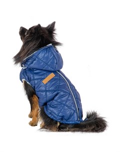 Куртка для собак Лондон мех синяя 3 Dogmoda