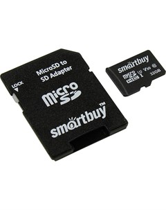 Карта памяти 32Gb MicroSD Class 10 Pro UHS I U3 SB32GBSDCL10U3L 01 с адаптером SD Smartbuy