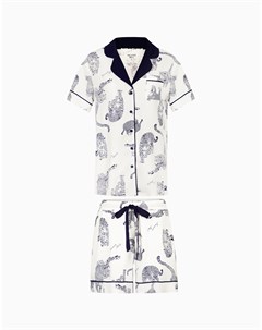 Комплект рубашка с короткими рукавами и шорты Mari bianco print 3 Incanto