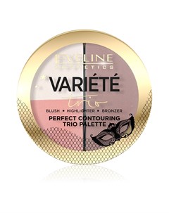 Палетка для контуринга VARIETE тон 01 light скульптурирующая пудра румяна хайлайтер Eveline
