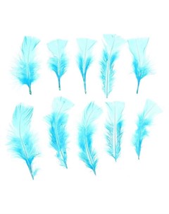 Набор перьев для декора 10 шт размер 1 шт 10 4 см цвет голубой Nnb