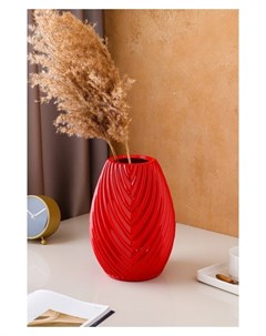 Ваза керамическая Юка настольная красная 25 см Керамика ручной работы