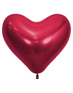 Шар латексный 14 сердце Reflex хром набор 50 шт цвет красный 915 Sempertex
