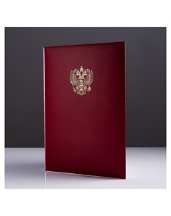 Папка адресная Герб РФ бумвинил мягкая бордовый А4 Канцбург